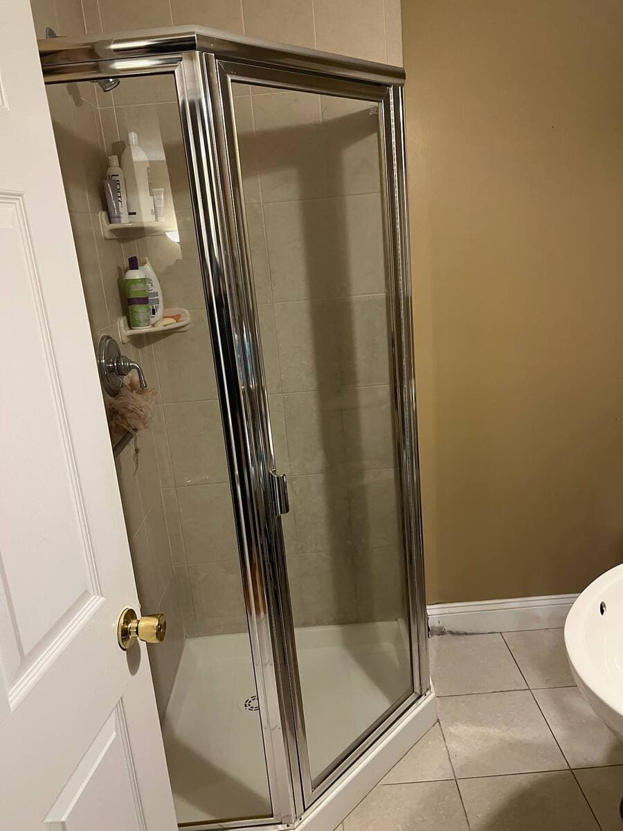 Walk-in shower glass